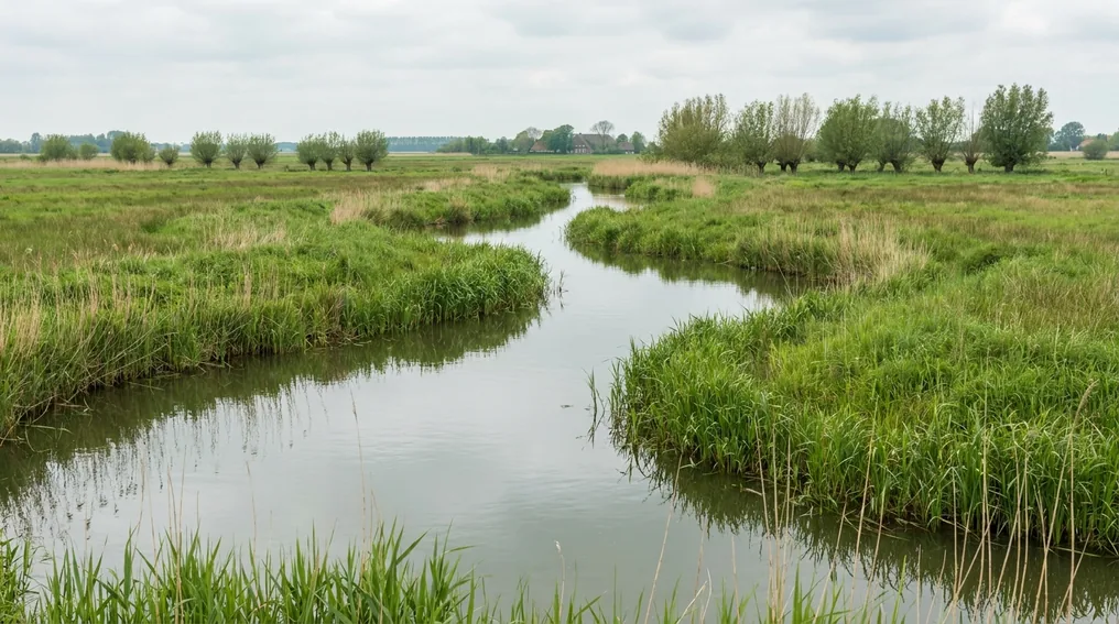 Die ruhige, tidefreie Gose-Elbe in den Vier- und Marschlanden