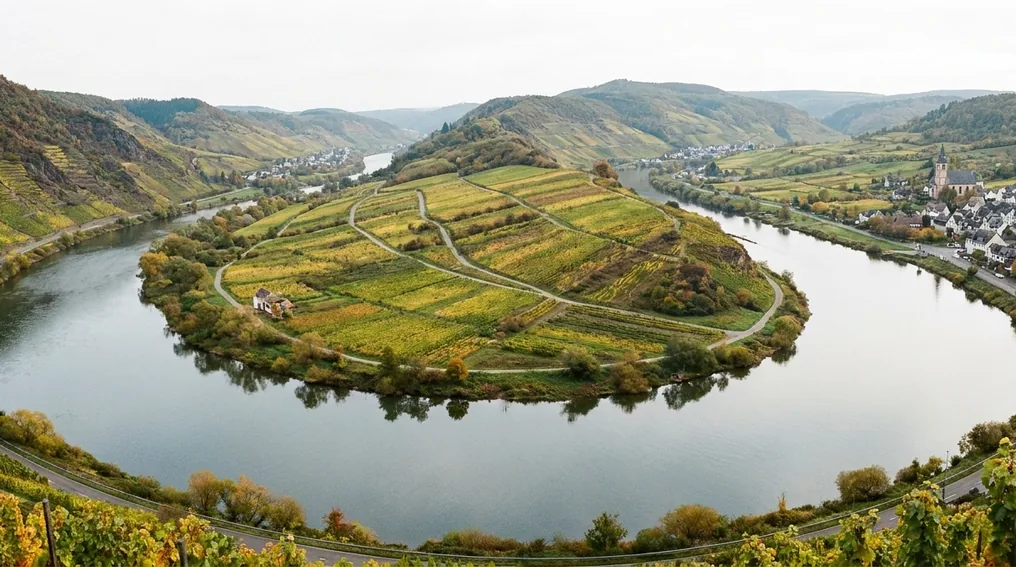 Die Mosel mit ihren Weinbergen zwischen Trier und Koblenz